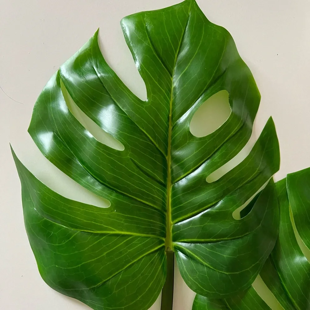 NEW 🌿 Monstera Leaves 1 Pair of REALISTIC Extra Large Faux leaves 31”x 11”